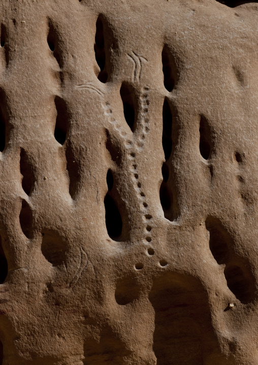 Stairs in the rock in Madain saleh archaeologic site, Al Madinah Province, Alula, Saudi Arabia