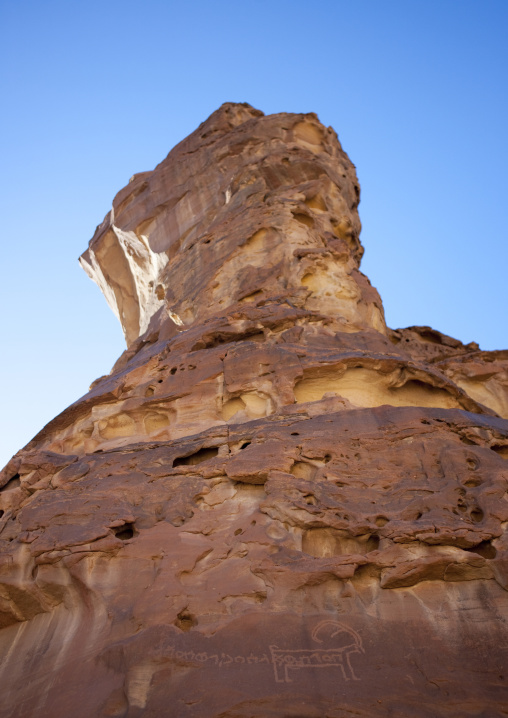 Petroglyphs rock art depicting ibex, Al Madinah Province, Alula, Saudi Arabia