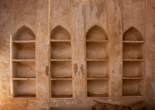 Niches in an abandoned traditional house, Jizan Region, Farasan island, Saudi Arabia