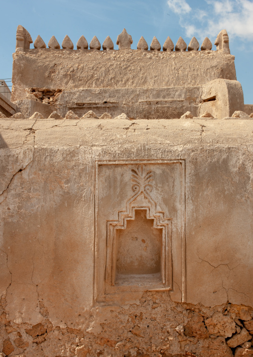 Gypsum decoration of the internal walls of a turkish house, Jizan Region, Farasan island, Saudi Arabia