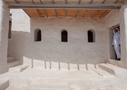 Saudi man in qal at al-atrak the ottoman castle, Jizan Region, Farasan island, Saudi Arabia