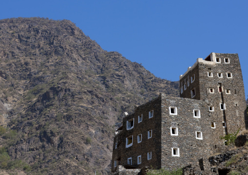 Multi-storey houses made of stones, Rijal Almaa Province, Rijal Alma, Saudi Arabia