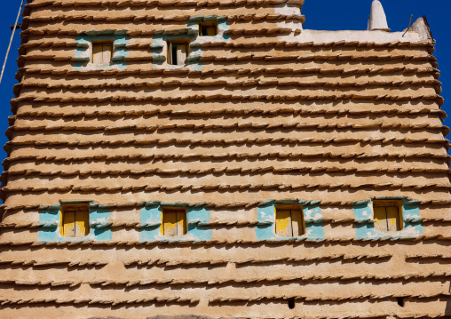 Traditional clay and silt homes in a village, Asir Province, Aseer, Saudi Arabia