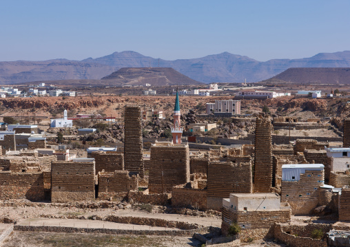 Traditional clay and silt homes in a village, Asir Province, Aseer, Saudi Arabia