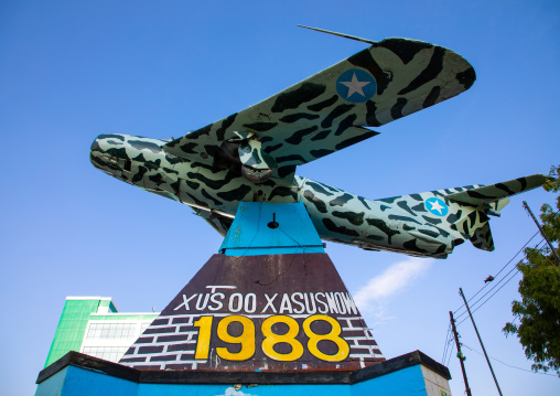 MIG monument commemorating somaliland's breakaway from the rest of Somalia during the 80s, Woqooyi Galbeed region, Hargeisa, Somaliland