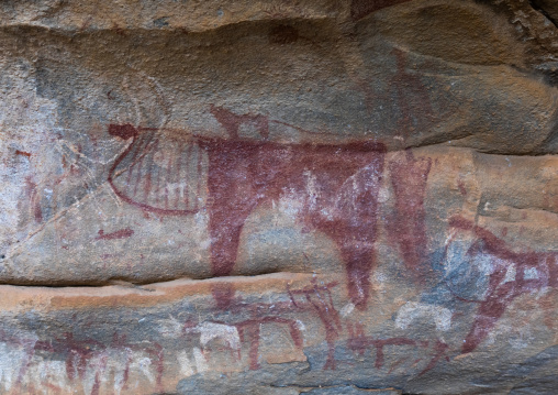 Cave paintings and petroglyphs depicting cows, Woqooyi Galbeed, Laas Geel, Somaliland