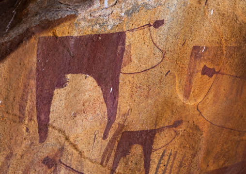 Cave paintings and petroglyphs depicting cows, Woqooyi Galbeed, Laas Geel, Somaliland