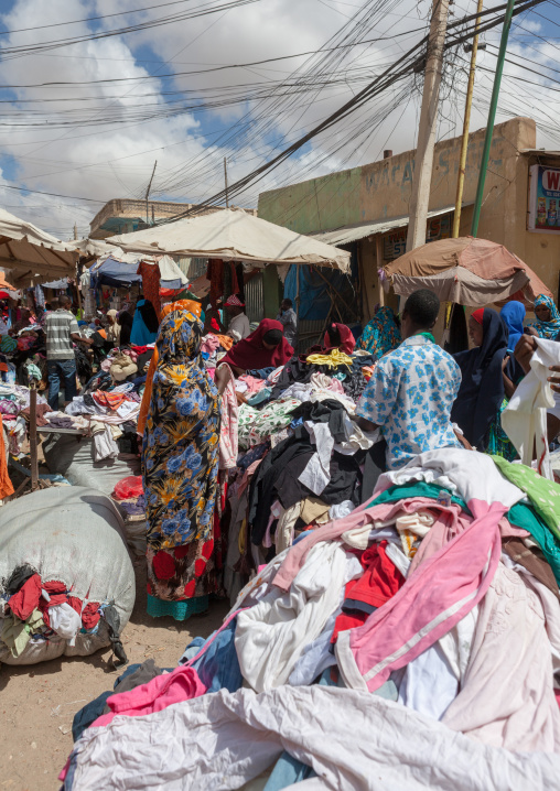 Clothes shops in the market, Woqooyi Galbeed region, Hargeisa, Somaliland