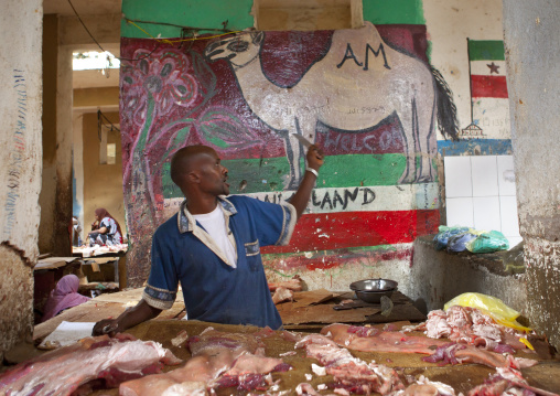 A Camel Meat Vendor, Hargeisa Market, Somaliland