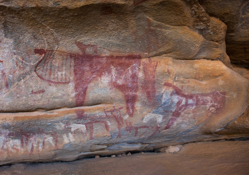 Laas geel rock art caves with paintings depicting cows, Woqooyi Galbeed region, Hargeisa, Somaliland