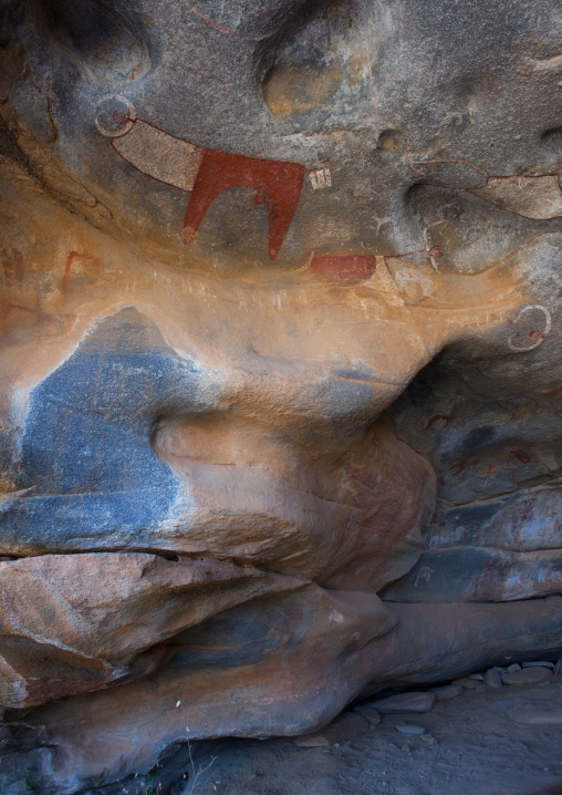 Laas geel rock art caves with paintings depicting cows, Woqooyi Galbeed region, Hargeisa, Somaliland