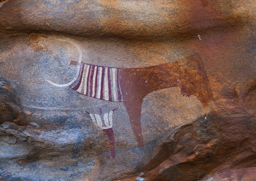 Laas geel rock art caves with paintings depicting cows, Woqooyi Galbeed region, Hargeisa, Somaliland