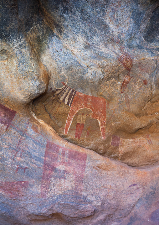 Laas geel rock art caves with paintings depicting cows, Woqooyi Galbeed region, Hargeisa, Somaliland