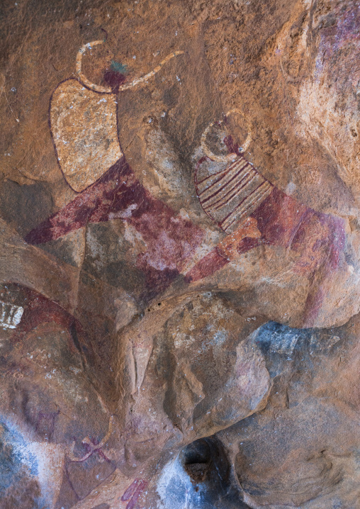 Laas geel rock art caves with paintings depicting cows, Woqooyi Galbeed region, Hargeisa, Somaliland