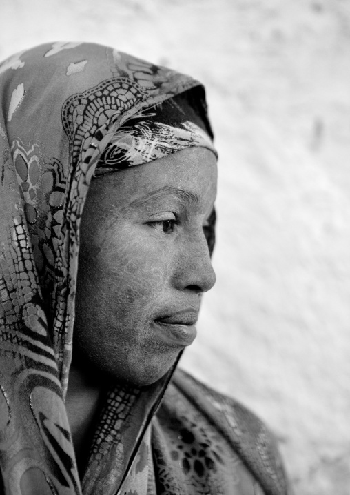 Portrait Of A Teenage Girl Wearing Qasil On Her Face, Berbera, Somaliland