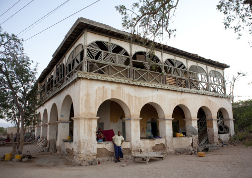 A Man Outside A Former Ottoman Empire House, Berbera Area, Somaliland