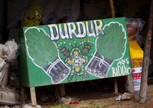 A Painted Advertisement Sign For A Khat Shop, Hargeisa, Somaliland