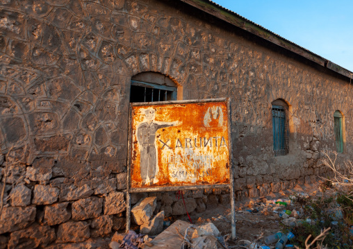 Old rusty billboard of the police, Awdal region, Zeila, Somaliland