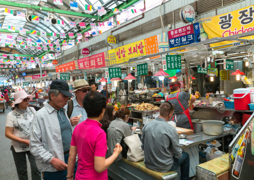 Restaurant in gwangjang traditional market, National capital area, Seoul, South korea