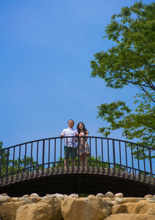 North korean defector joseph park with his south korean fiancee called juyeon, Sudogwon, Paju, South korea