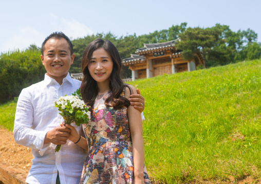 North korean defector joseph park with his south korean fiancee called juyeon, Sudogwon, Paju, South korea