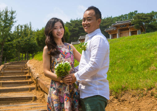 North korean defector joseph park with his south korean fiancee called juyeon, Sudogwon, Paju, South korea