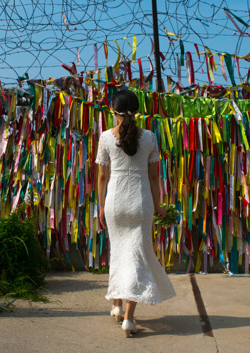 South korean woman called juyeon on the north and south korea border, Sudogwon, Paju, South korea