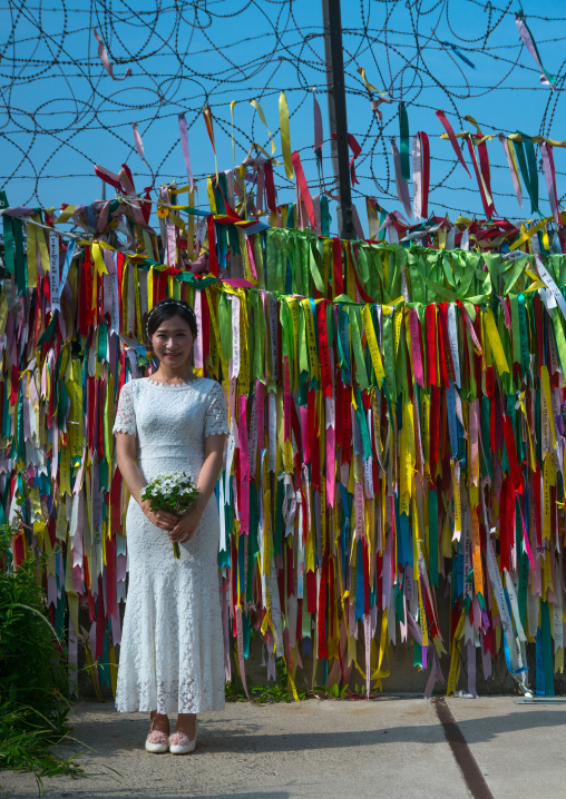 South korean woman called juyeon on the north and south korea border, Sudogwon, Paju, South korea