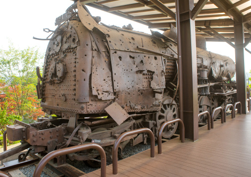 Rusty train at imjingak on the high security border between south and north korea, Sudogwon, Paju, South korea