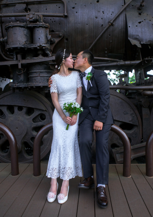 North korean defector joseph park with his south korean fiancee called juyeon on the north and south korea border, Sudogwon, Paju, South korea