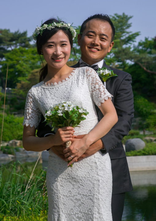 North korean defector joseph park with his south korean fiancee called juyeon on the north and south korea border, Sudogwon, Paju, South korea