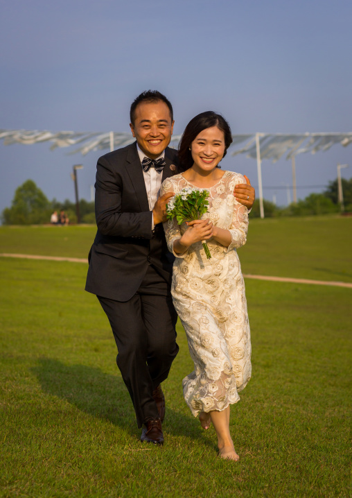 North korean defector joseph park with his south korean fiancee called juyeon, Sudogwon, Paju, South korea