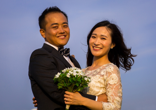 North korean defector joseph park with his south korean fiancee called juyeon, Sudogwon, Paju, South korea