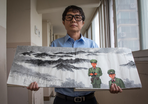 Former north Korea propaganda artist called Song Byeok, National Capital Area, Seoul, South Korea