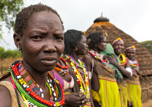 Toposa tribe woman with scarifications on the face, Namorunyang State, Kapoeta, South Sudan