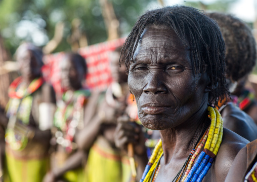 Toposa tribe woman with scarifications on the face, Namorunyang State, Kapoeta, South Sudan