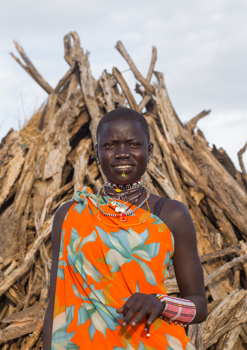 Portrait of a Toposa tribe young woman, Namorunyang State, Kapoeta, South Sudan