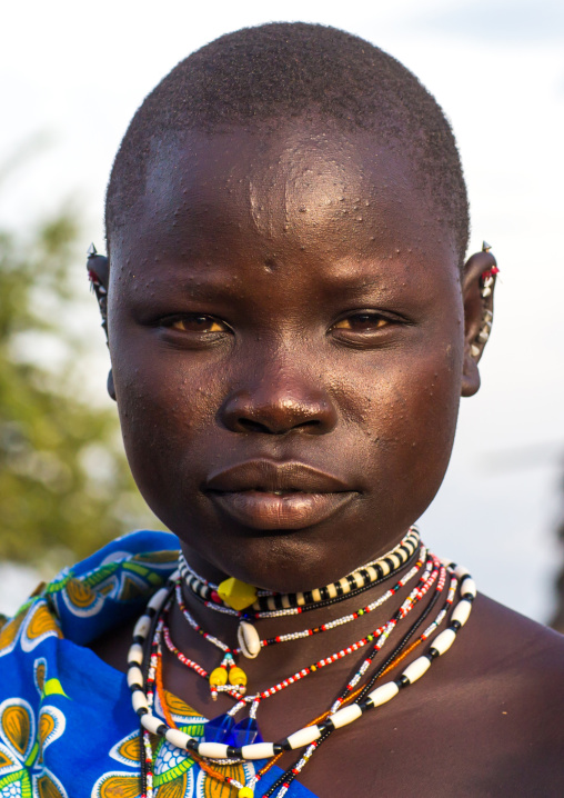 Portrait of a Toposa tribe young woman, Namorunyang State, Kapoeta, South Sudan