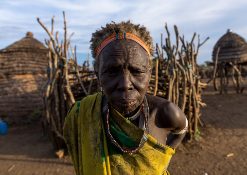 Portrait of a senior Toposa tribe woman, Namorunyang State, Kapoeta, South Sudan