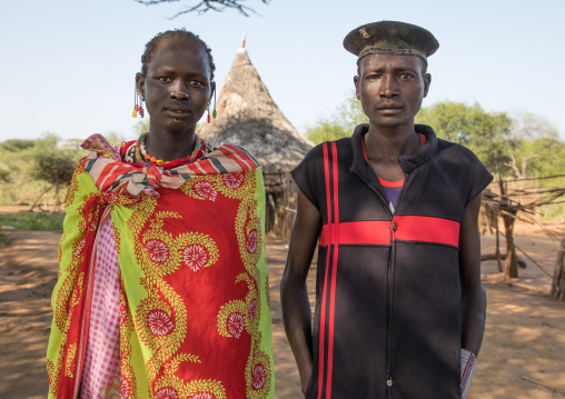 Larim tribe couple portrait, Boya Mountains, Imatong, South Sudan