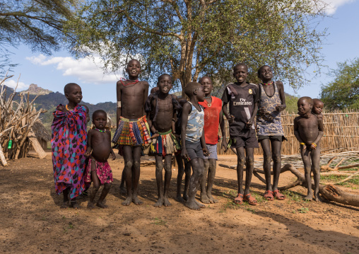 Larim tribe children dancing and singing, Boya Mountains, Imatong, South Sudan