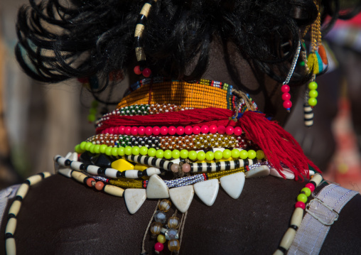 Larim tribe woman during a wedding celebration, Boya Mountains, Imatong, South Sudan