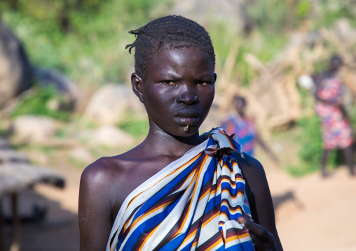 Portrait of a Larim tribe young woman, Boya Mountains, Imatong, South Sudan