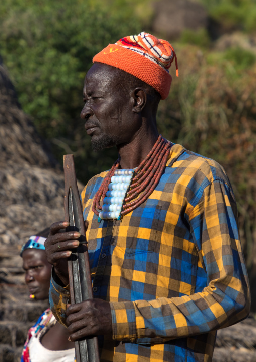 Larim tribe man during a wedding ceremony, Boya Mountains, Imatong, South Sudan