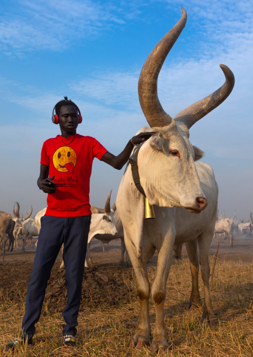 Mundari tribe student in a cattle camp, Central Equatoria, Terekeka, South Sudan