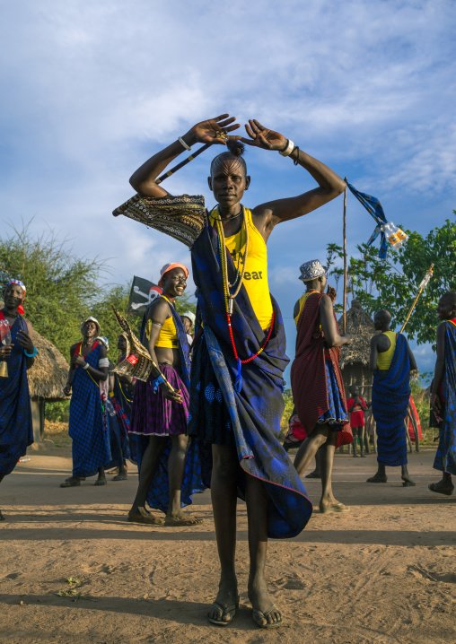 Mundari tribe women dancing during a wedding, Central Equatoria, Terekeka, South Sudan