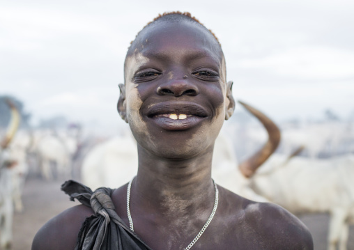 Mundari tribe boy covered in ash to protect from the mosquitoes and flies, Central Equatoria, Terekeka, South Sudan