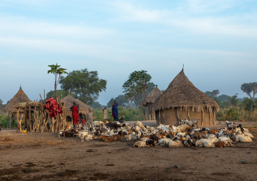 Traditional Mundari tribe village, Central Equatoria, Terekeka, South Sudan