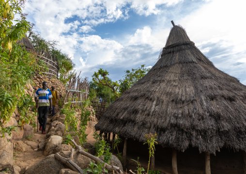 Lotuko tribe village with thatched houses, Central Equatoria, Illeu, South Sudan