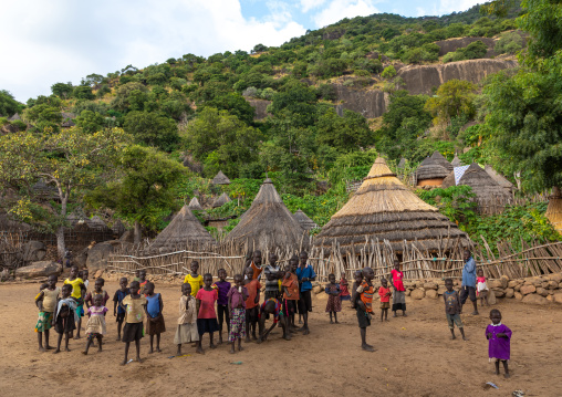 Lotuko tribe children in a village, Central Equatoria, Illeu, South Sudan